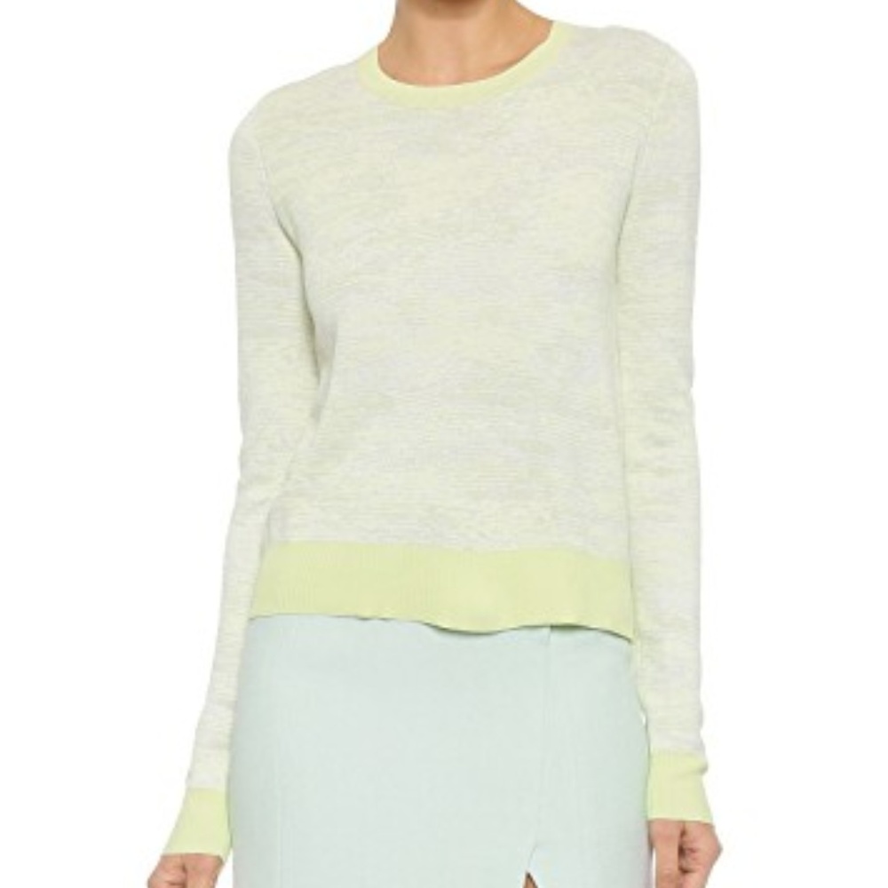 Jason wu Striped Pullover, Chalk/Light Celadon